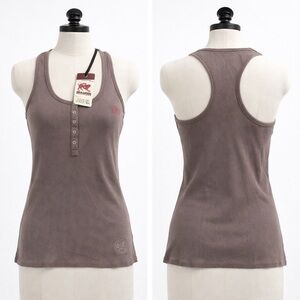 Vintage Parasuco Ribbed Racerback Tank Top Y2K Stretch Cotton Size XS S M L